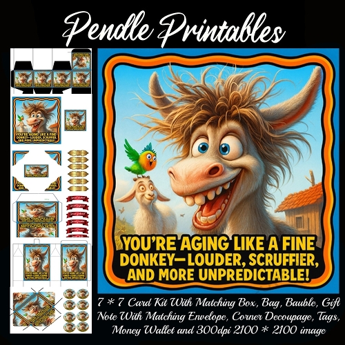 Youre aging like and old Donkey,  7*7 card 