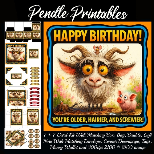 Youre older, hairier,  7*7 card 
