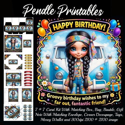 Groovey birthday wishes ,  7*7 card 