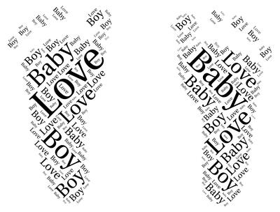 Baby Boy Feet Word Art
