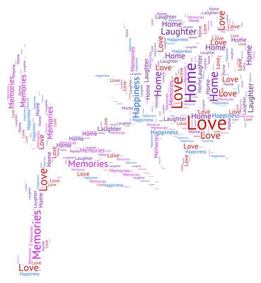 Rose Love Home Word Art