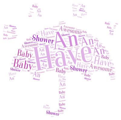 Girl Baby Shower Word Art