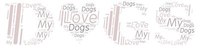 I Love Dogs With A Heart Word Art