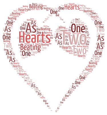 Two Hearts Beating As 1 Word Art