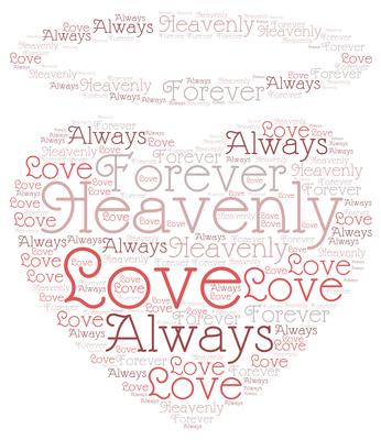 Heart with Halo Word Art