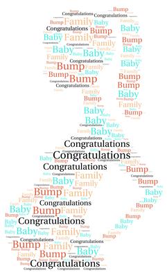 Pregnant Lady With Bump Pregnant Word Art