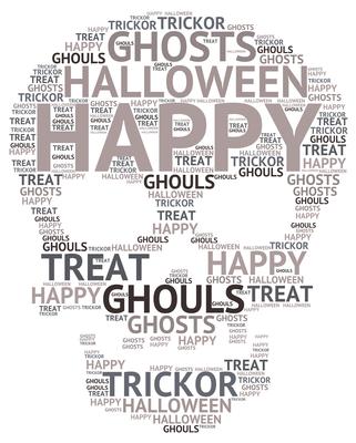 Halloween Spooky Skull Word Art