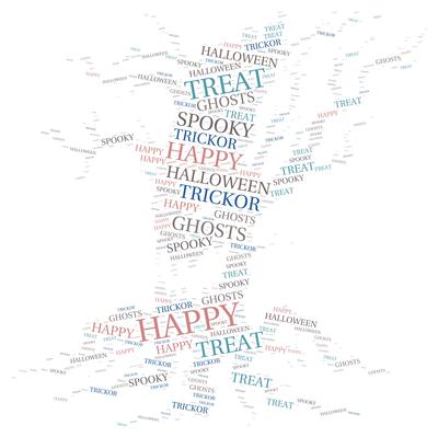 Halloween Spooky Tree Word Art
