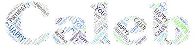 Happy Birthday Caleb Word Art
