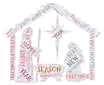 Christmas Nativity Scene Word Art