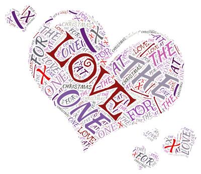 Christmas One I Love Heart Word Art