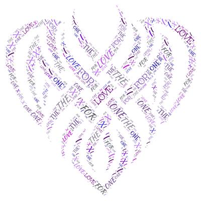 The One I Love Modern Heart Word Art