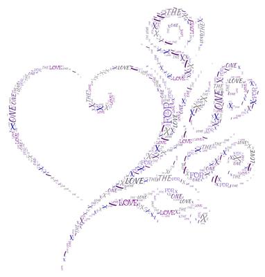 Modern Heart One I Love Word Art