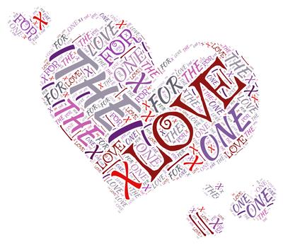 One I Love Heart Word Art