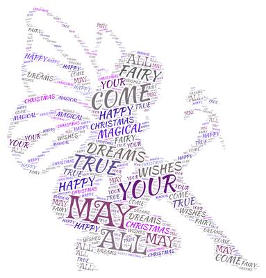 Christmas May All Your Dreams Fairy Word Art