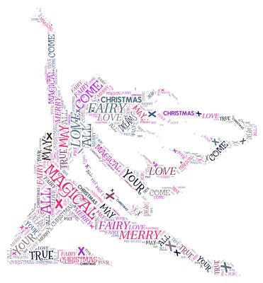 Dancing Art Deco Style Christmas Fairy Word Art