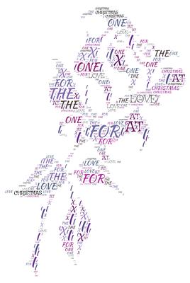 Christmas One I Love Rose Word Art