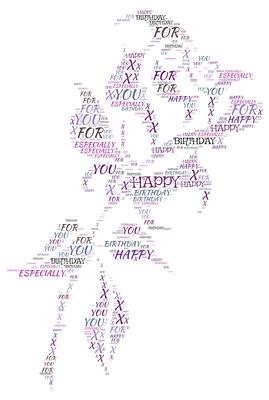 Happy Birthday Single Rose Word Art