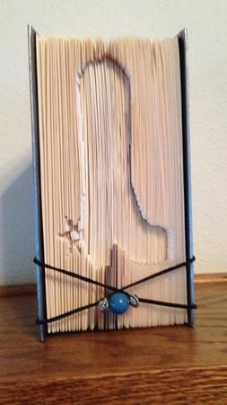 Cut and Fold Book Folding Pattern of Cowboy Boot