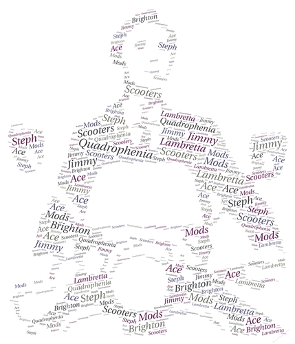 Quadrophenia Jimmy On A Scooter Word Art