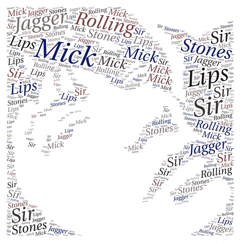 Mick Jagger Pop Art Word Art