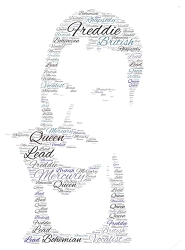 Freddie Mercury Queen Pop Art Word Art