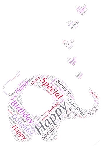 Special Daughter Elephant Word Art