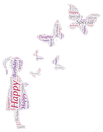 Special Daughter Girl With Butterflies Word Art