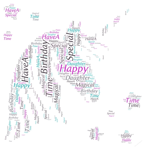 Special Daughter Birthday Unicorn Word Art