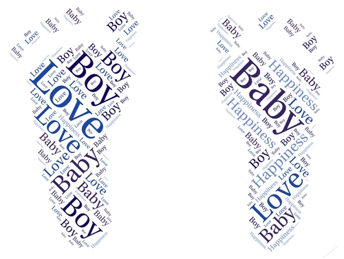 Baby Boy Feet Word Art 