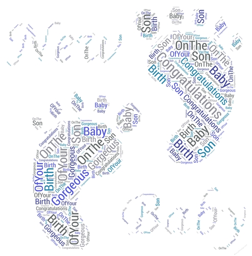 New Baby Son Feet Word Art 
