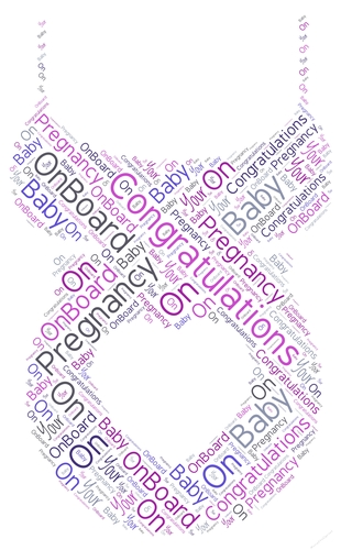 Baby On Board Pregnant Lady Word Art