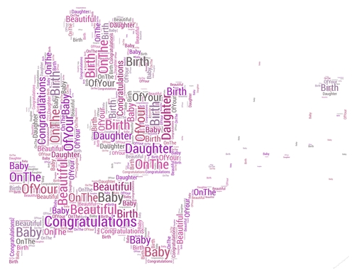 New Baby Girl Fairy Blowing Kisses Word Art