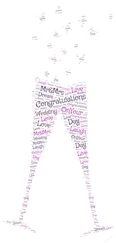 2 Champagne Flutes Wedding Day Word Art