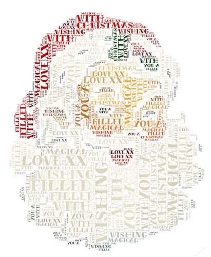 Smiling Santas Face Word Art