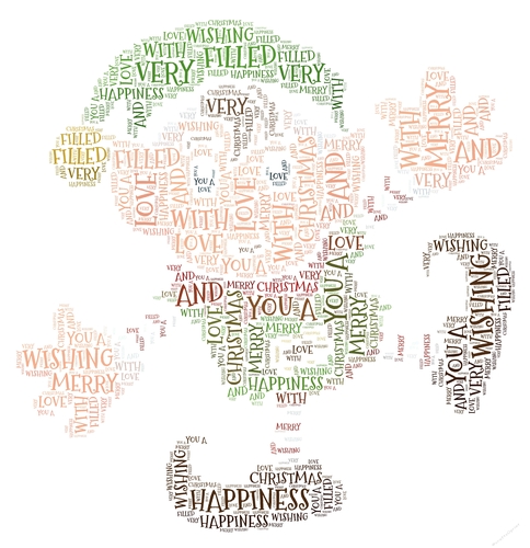 Santas Dancing Elf Word Art