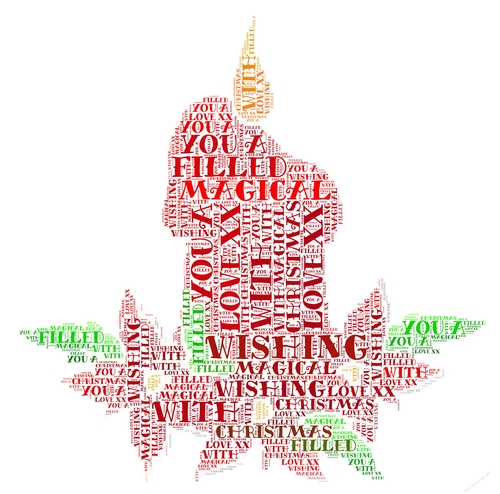 Red Christmas Candle Word Art