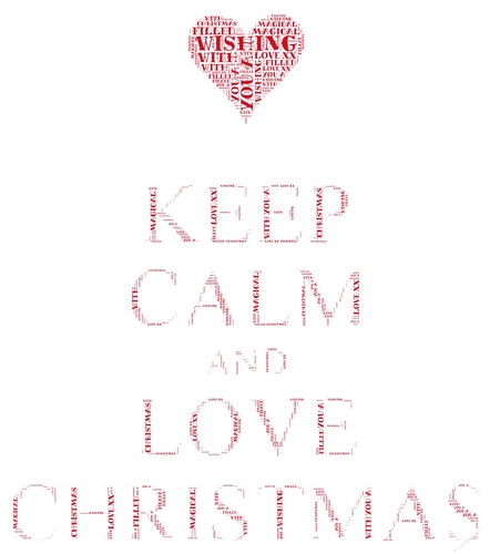 Keep Calm And Love Christmas Word Art