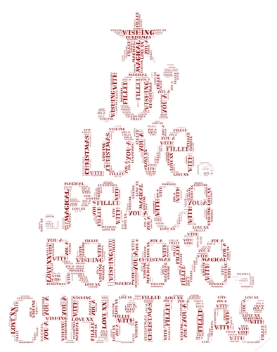 Joy Love Peace Believe Christmas Word Art