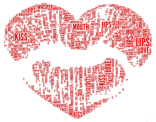Lips Word Art In Shape Of A Heart