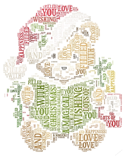 Teddy With A Book Christmas Word Art