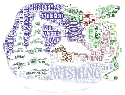 Winter Cabin Scene Christmas Word Art