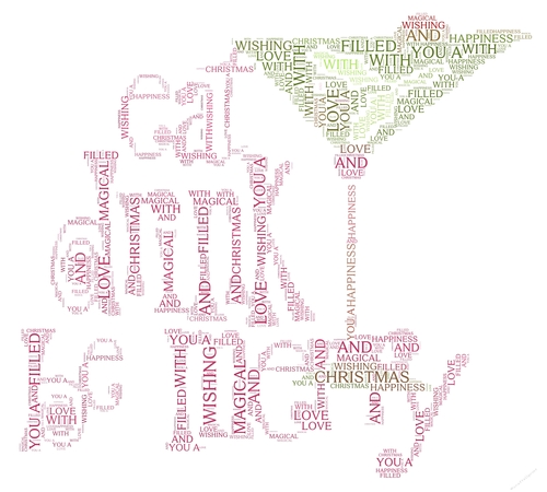 Eat Drink Be Merry Cocktail Christmas Word Art