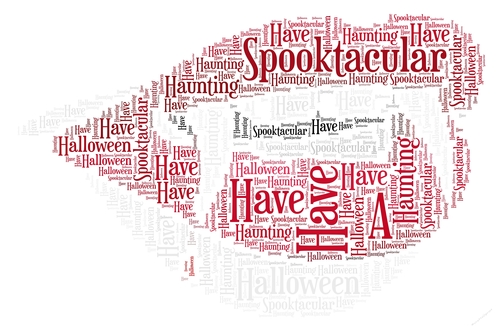 Halloween Red Lips With Fangs Word Art