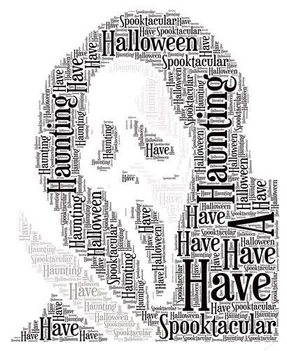 Halloween Scream Mask Word Art