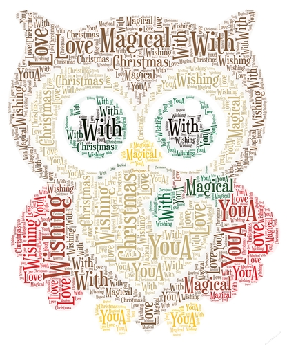 Christmas Cute Owl Word Art
