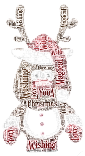 Christmas Cute Rudolph Word Art