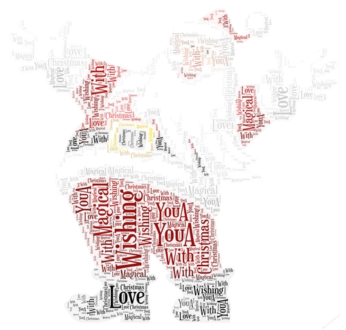 Happy Santa Waving Word Art