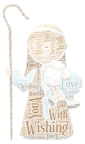 Christmas Shepherd With Lamb Word Art