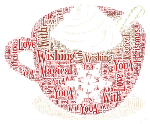 Christmas Cup Of Hot Chocolate Word Art